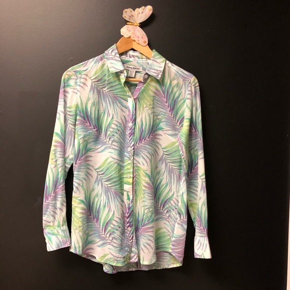 Tommy Bahama Palm Print Blouse